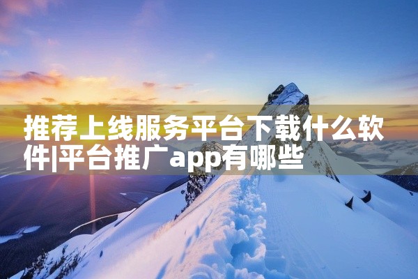 推荐上线服务平台下载什么软件