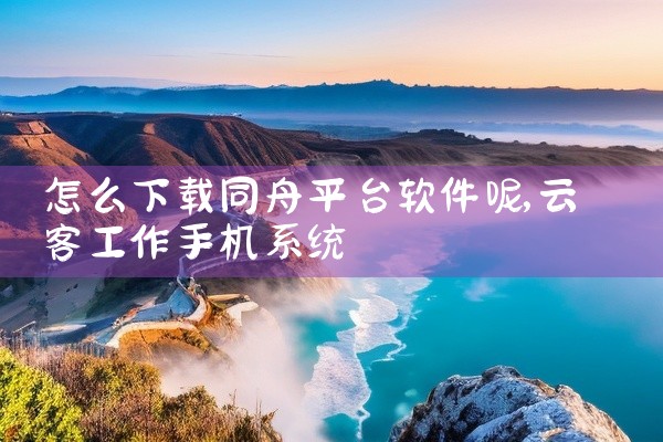 怎么下载同舟平台软件呢